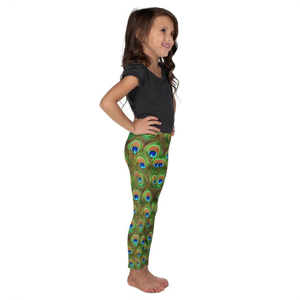 Peacock Feathered Kid's Leggings Gearbunch