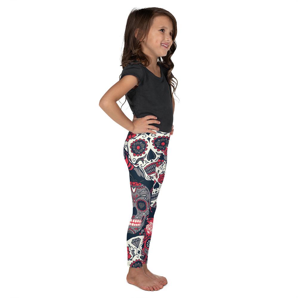 Pink Sugar Skull Kid's Leggings Gearbunch