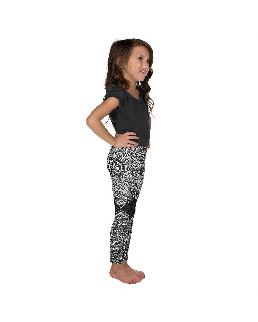 B&W Mandala Kid's Leggings Gearbunch