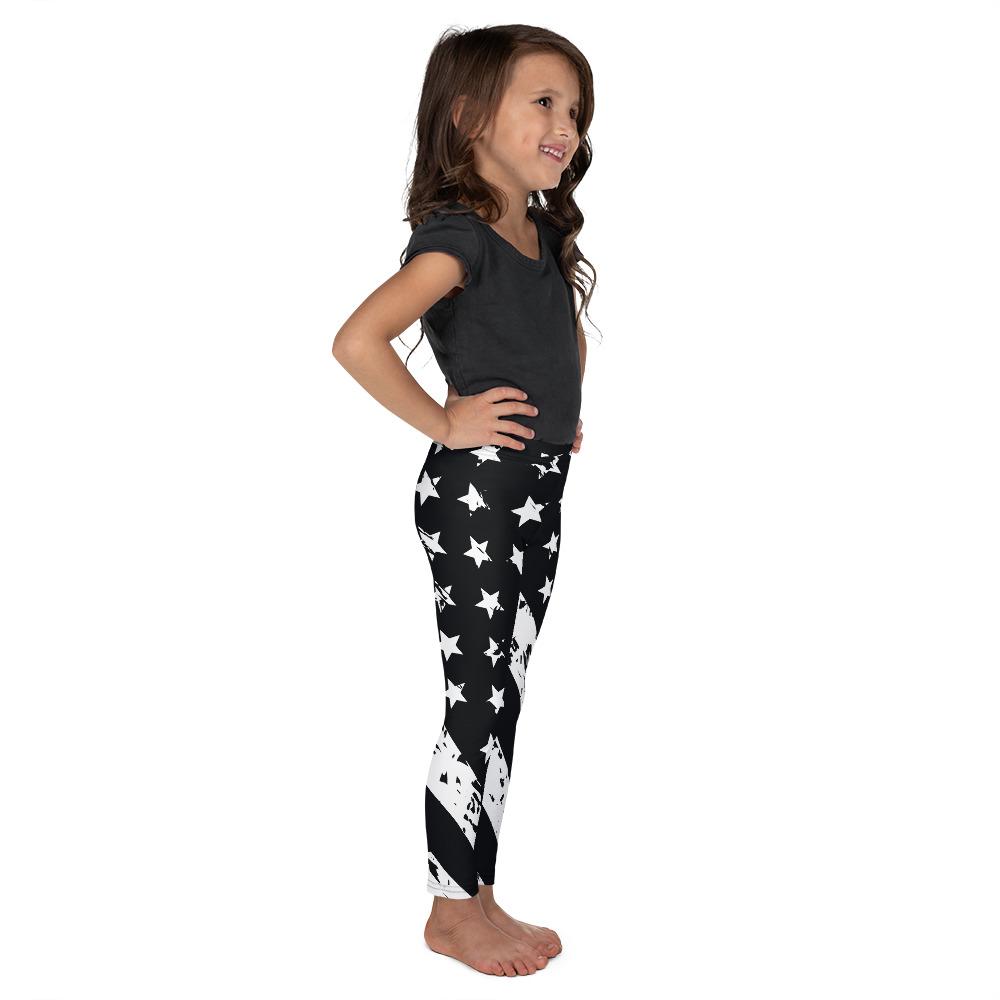 Kids Children Black & White American Flag Leggings | Gearbunch.com