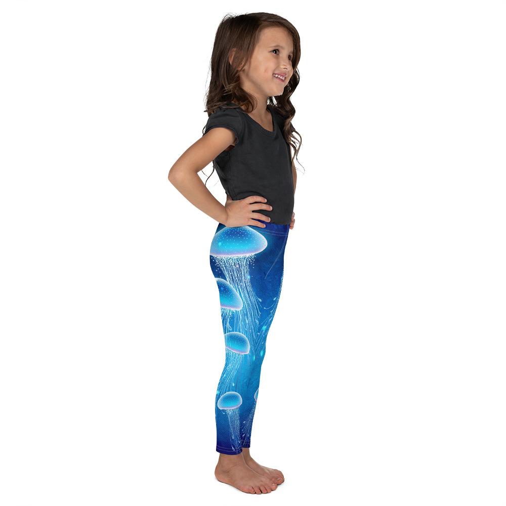 Kids Children Jellyfish Scuba Diving Leggings Blue | Gearbunch.com