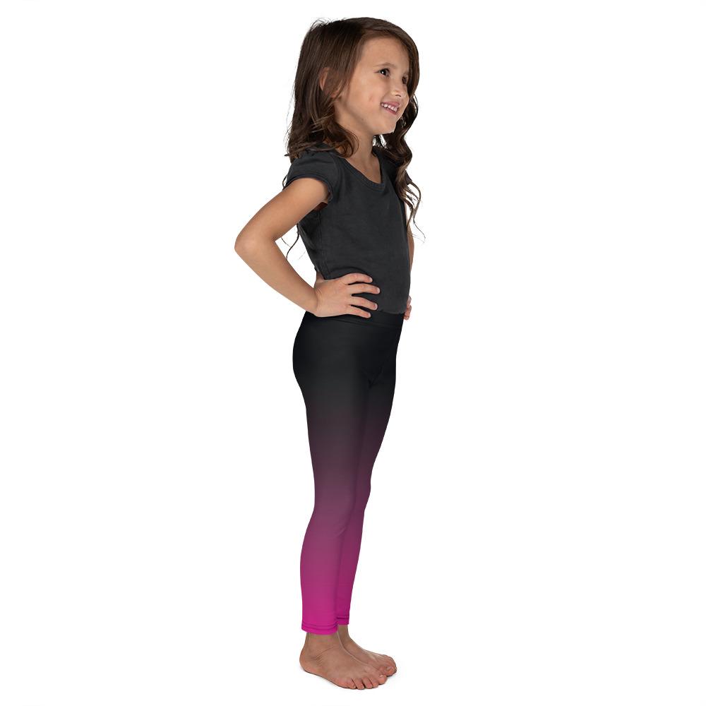 Kids Children Ombre Black to Pink Leggings | Gearbunch.com