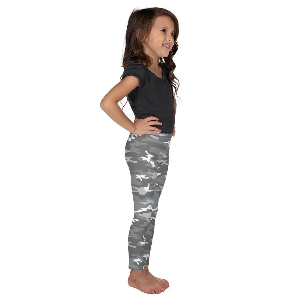 Kids Children Light Grey Camo Leggings Grey/White | Gearbunch.com