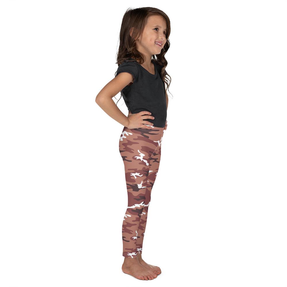 Kids Children Brown Camo Leggings Brown/White | Gearbunch.com