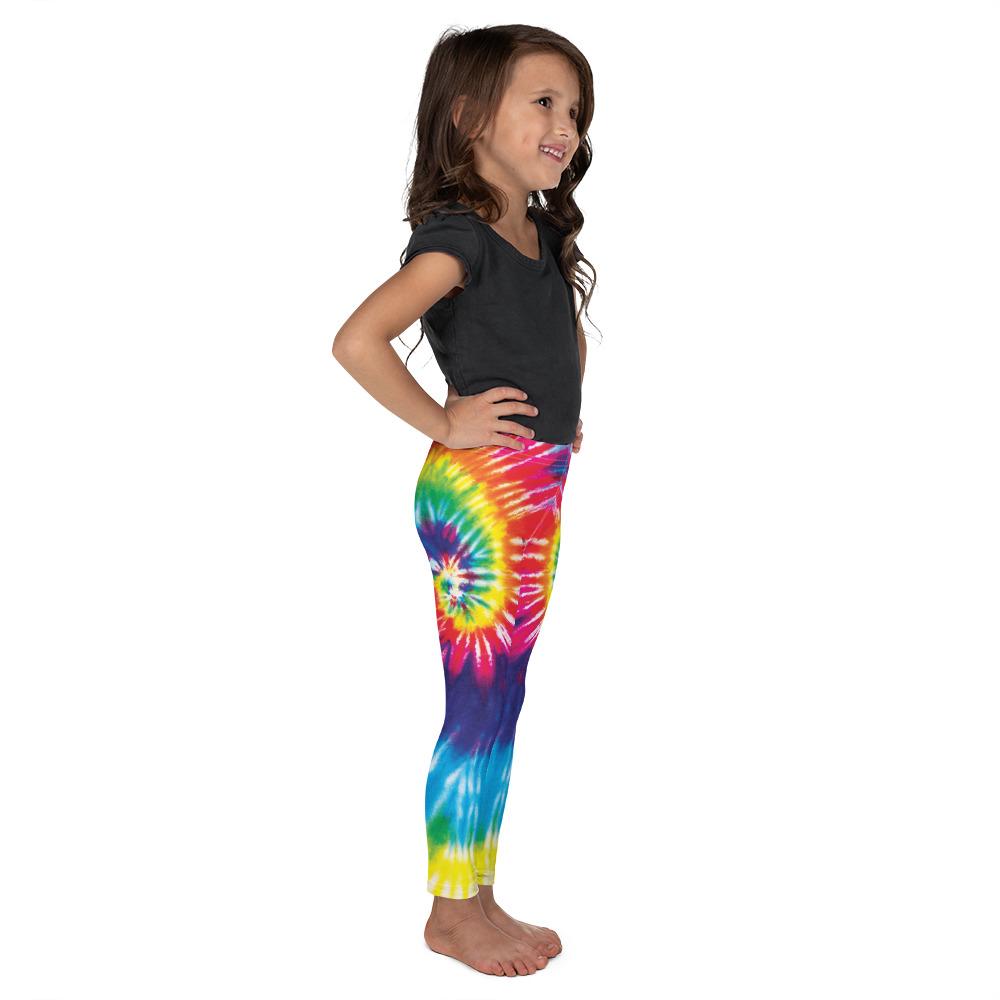 Kids Children Tie Dye Swirl Leggings Rainbow Blue/Pink | Gearbunch.com