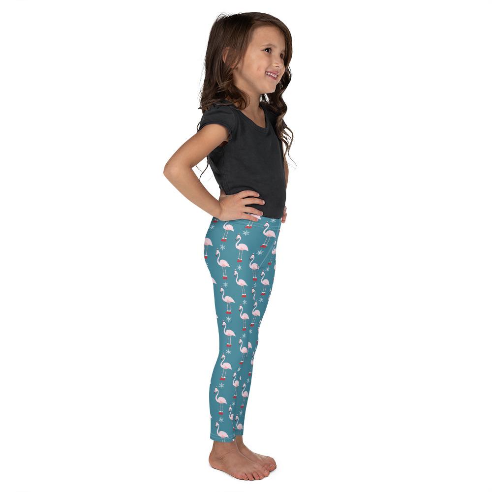 Kids Children Christmas Flamingo Patterned Leggings | Gearbunch.com