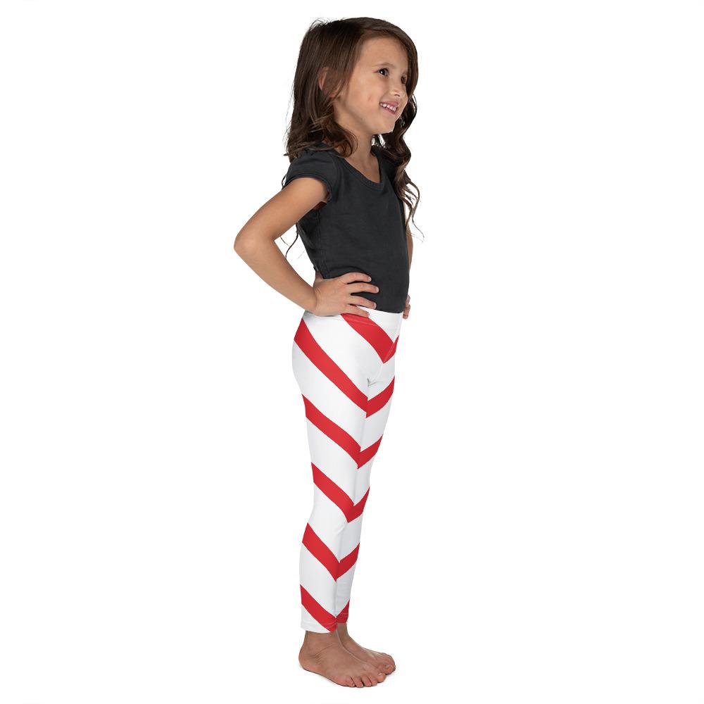 Kids Children Candy Cane Leggings Red/White | Gearbunch.com