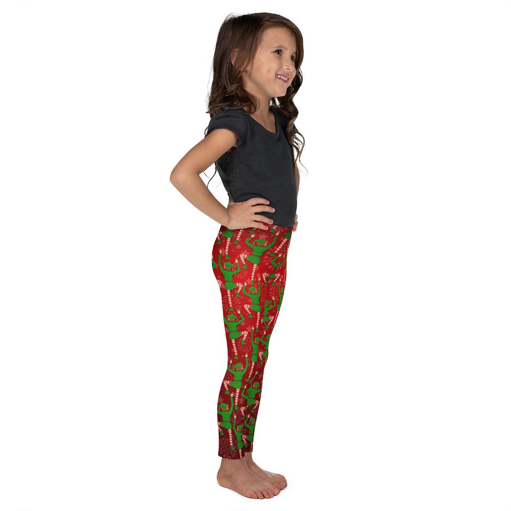 Kids Children Santa's Elves Leggings Red/Green/White | Gearbunch.com