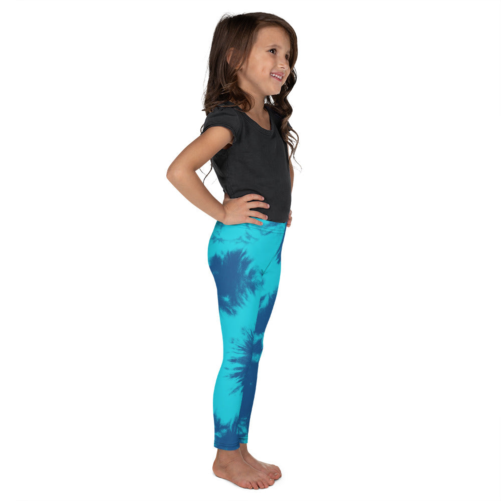 Kids Children Blue & Aqua Tie Dye Leggings | Gearbunch.com