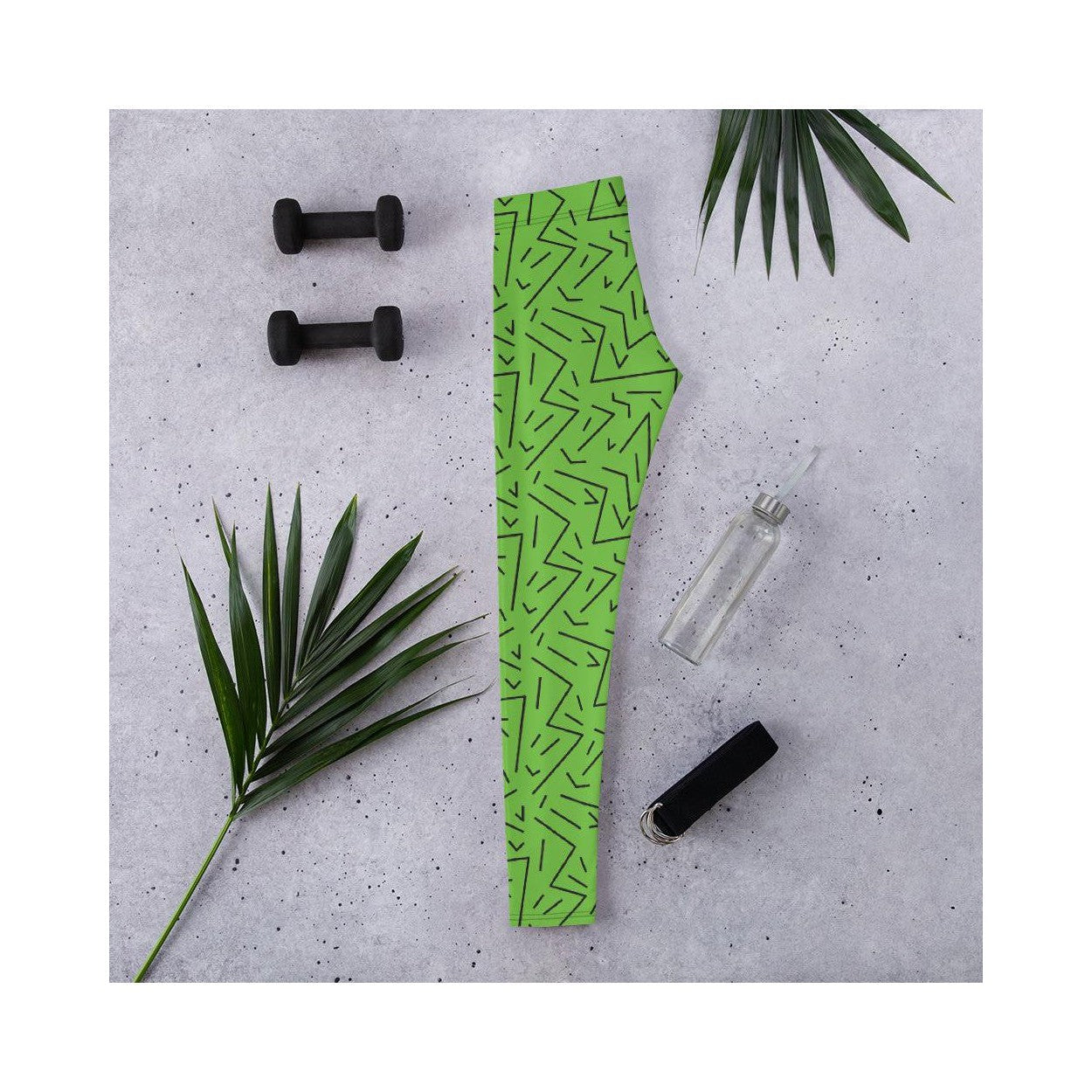 Green Black Line Leggings Gearbunch