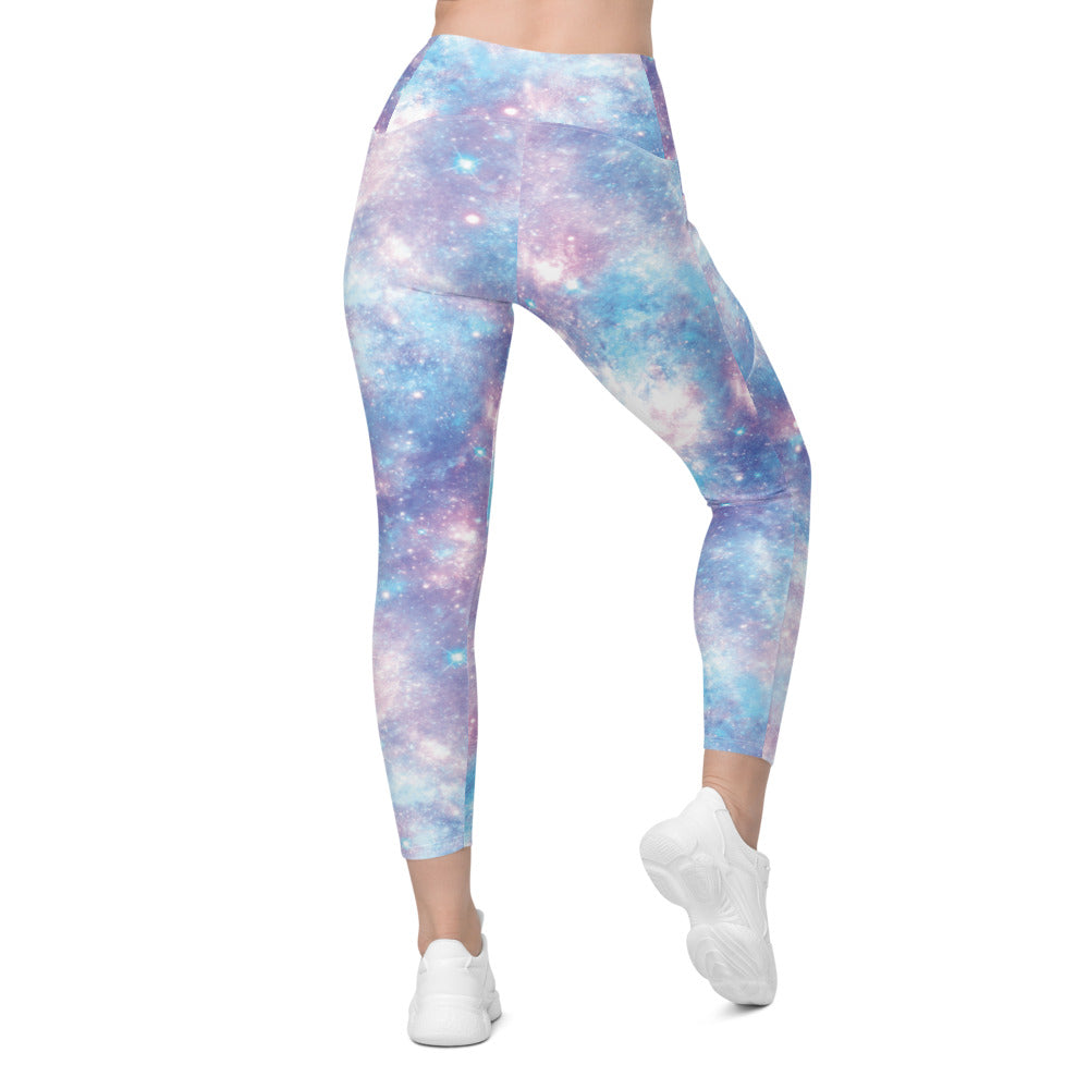 Womens Workout Yoga Pastel Galaxy Leggings with Pockets | Gearbunch