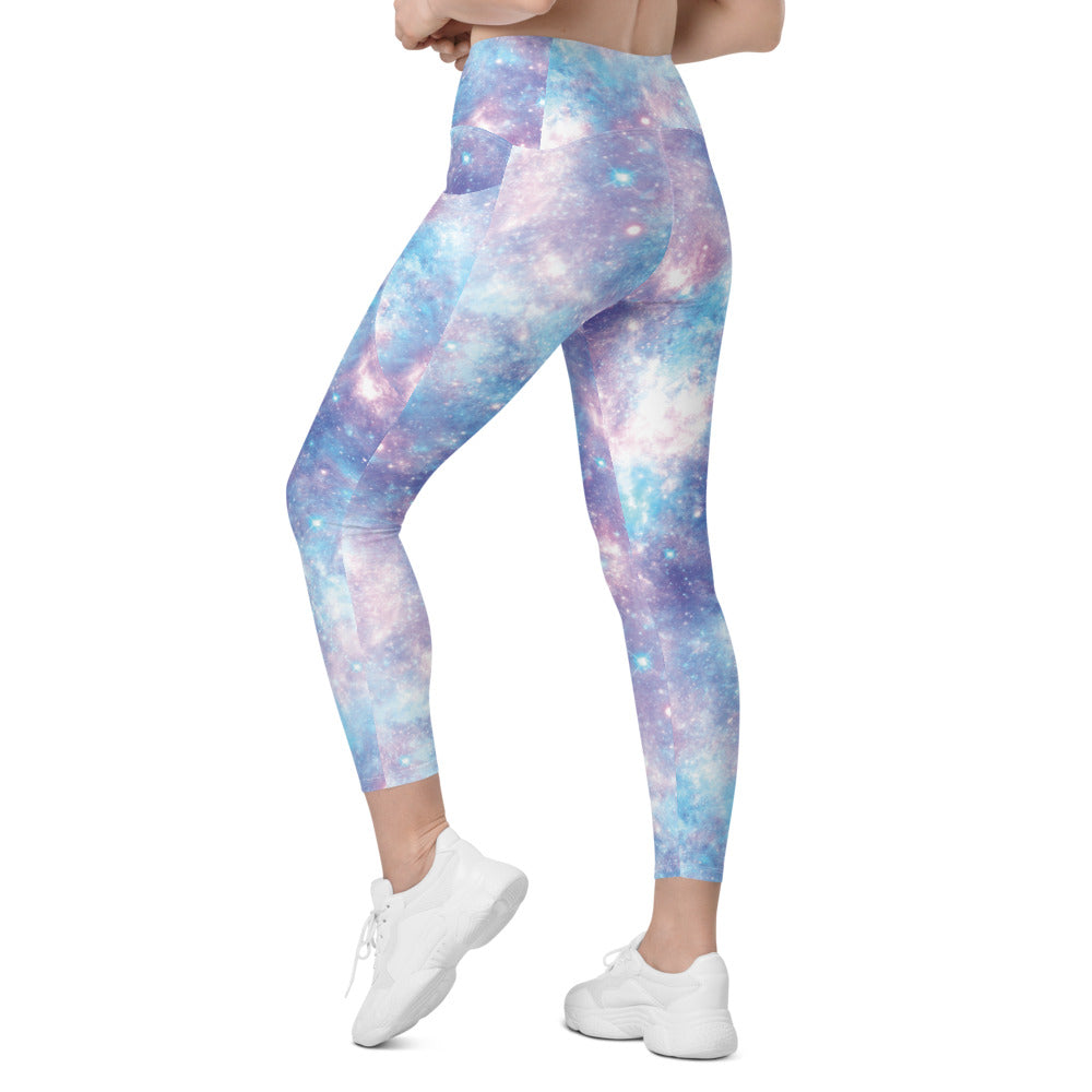 Womens Workout Yoga Pastel Galaxy Leggings with Pockets | Gearbunch