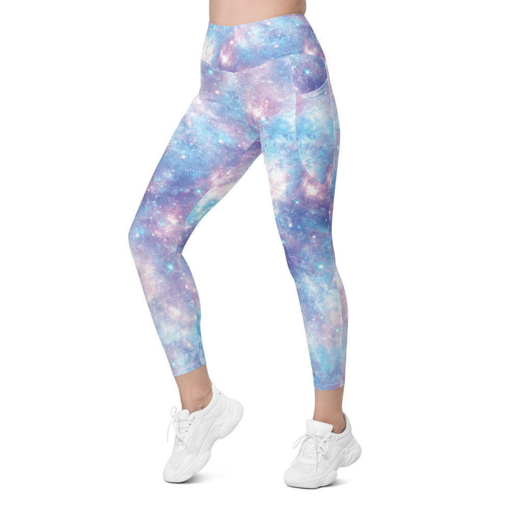 YELETE - Women's Outer Space Galaxy Fashion Printed Leggings- Free Size  (one Size, Blue) at Amazon Women's Clothing store