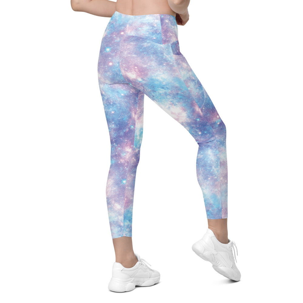 Womens Workout Yoga Pastel Galaxy Leggings with Pockets | Gearbunch