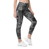 Womens Workout Yoga Grey Swirl Leggings with Pockets | Gearbunch.com