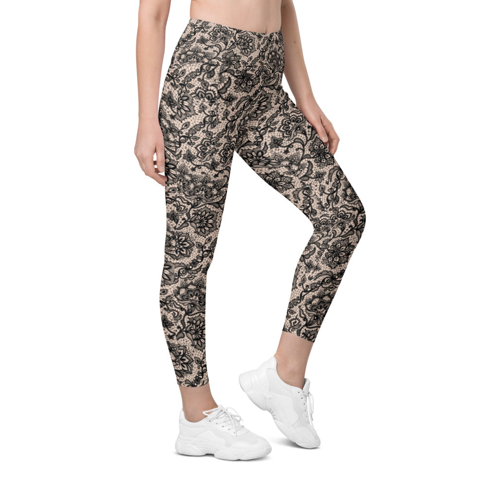 Flower Lace Print Leggings | Lace print, Printed leggings, Buttery soft  leggings