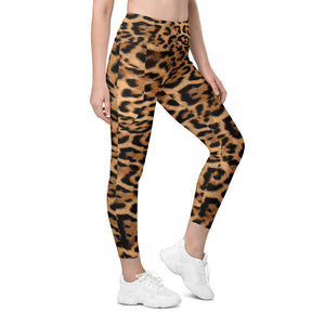 Womens Workout Yoga Leopard Skin Leggings with Pockets | Gearbunch.com