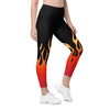 Womens Workout Flame Leggings with Pockets Black/Red | Gearbunch.com