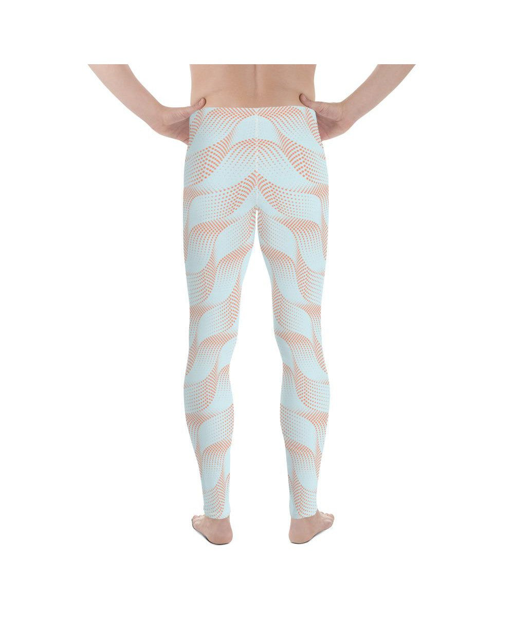 Light Blue & Apricot Wave Meggings Gearbunch Men's Leggings