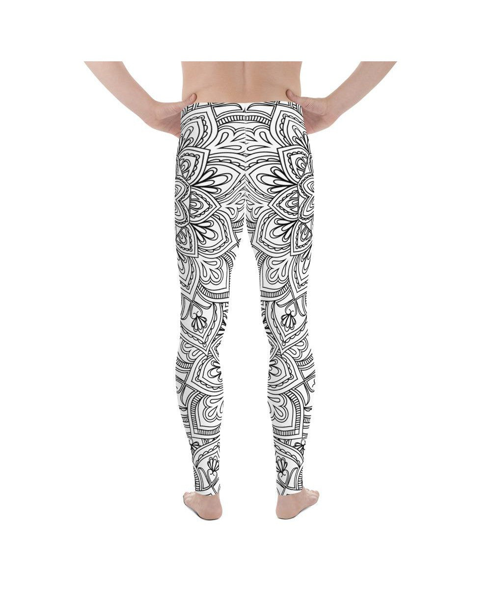 White & Black Mandala Meggings Gearbunch Men's Leggings