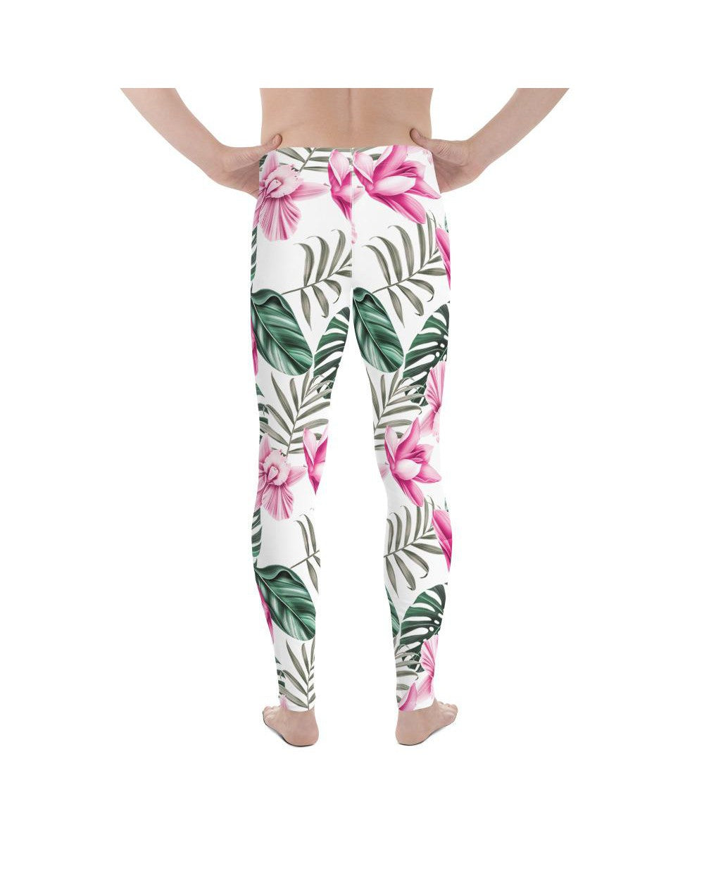 Tropical Floral White Meggings Gearbunch Men's Leggings