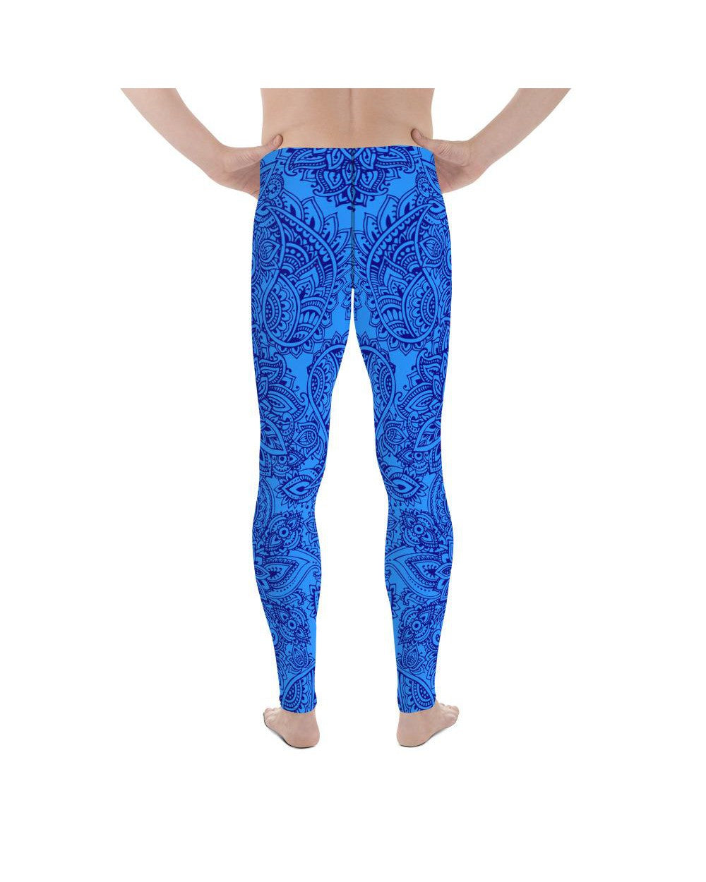 Blue and Navy Henna Tattoo Meggings Gearbunch Men's Leggings 