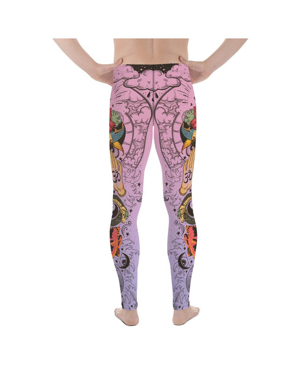 Pink Tattooed Lotus Meggings Gearbunch Men's Leggings