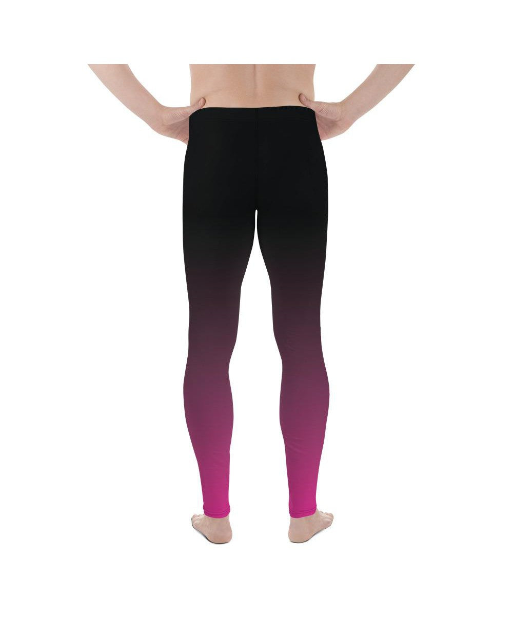 Mens Leggings Workout Ombre Black to Pink Meggings  | Gearbunch.com