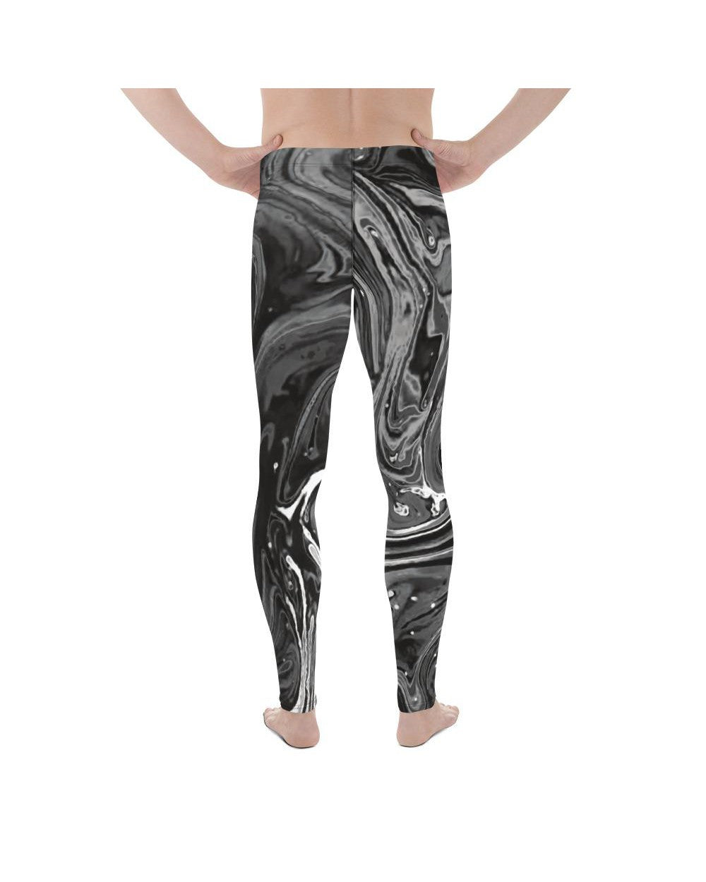 Mens Leggings Workout Grey Swirl Meggings | Gearbunch.com