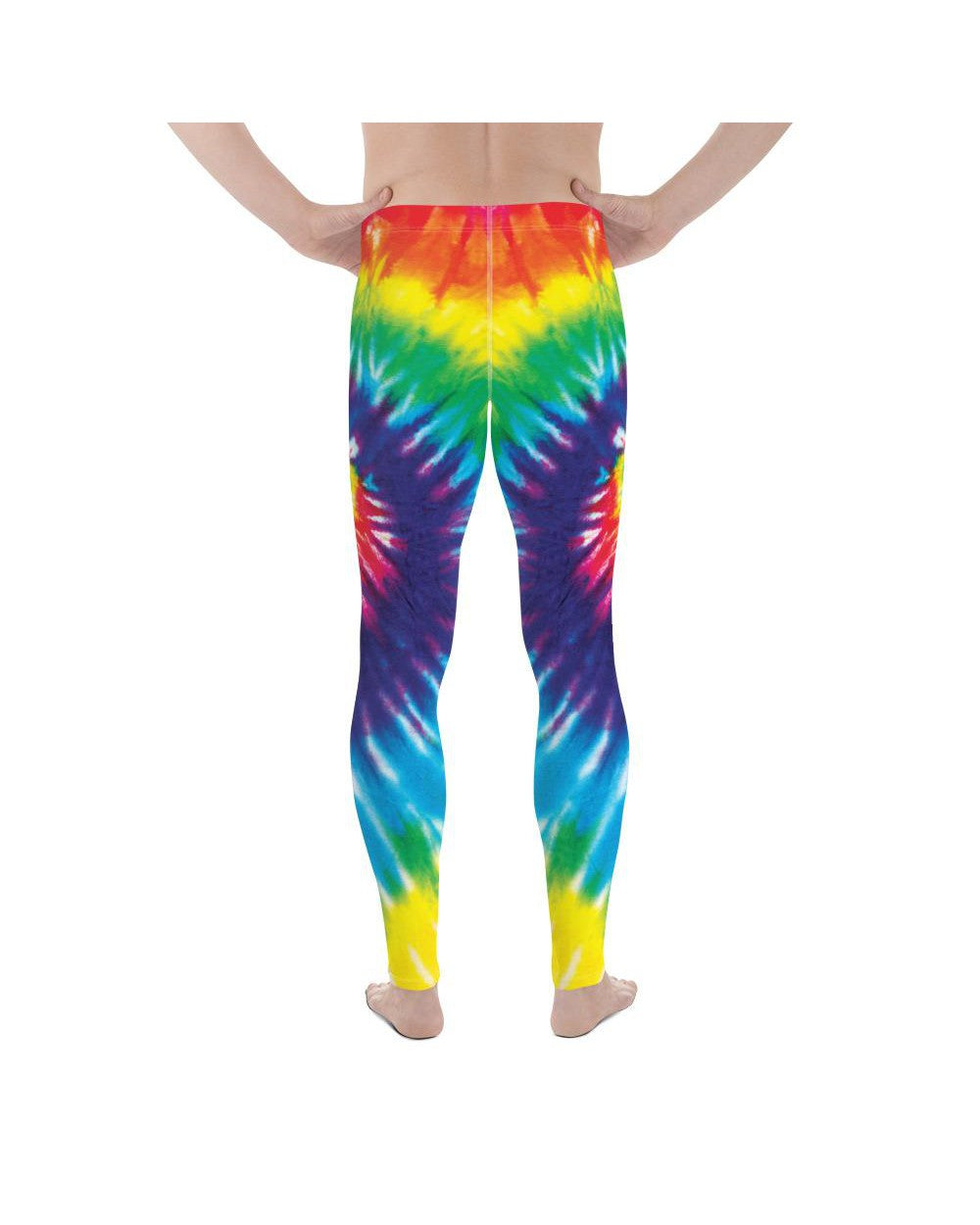 Mens Leggings Workout Tie Dye Swirl Meggings Rainbow | Gearbunch.com