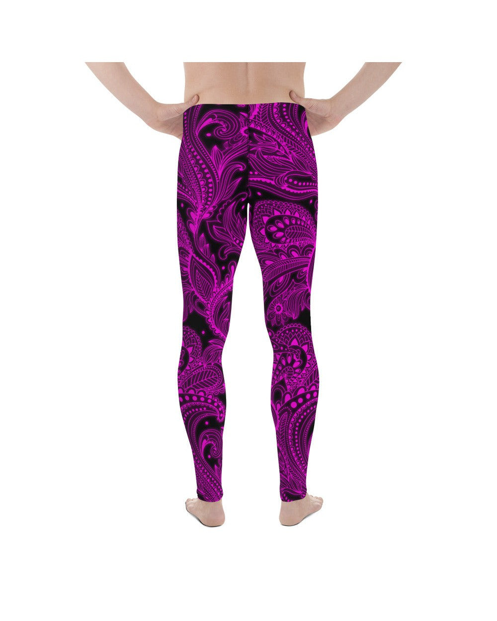 Mens Leggings Workout Pink Glowing Floral Meggings | Gearbunch.com