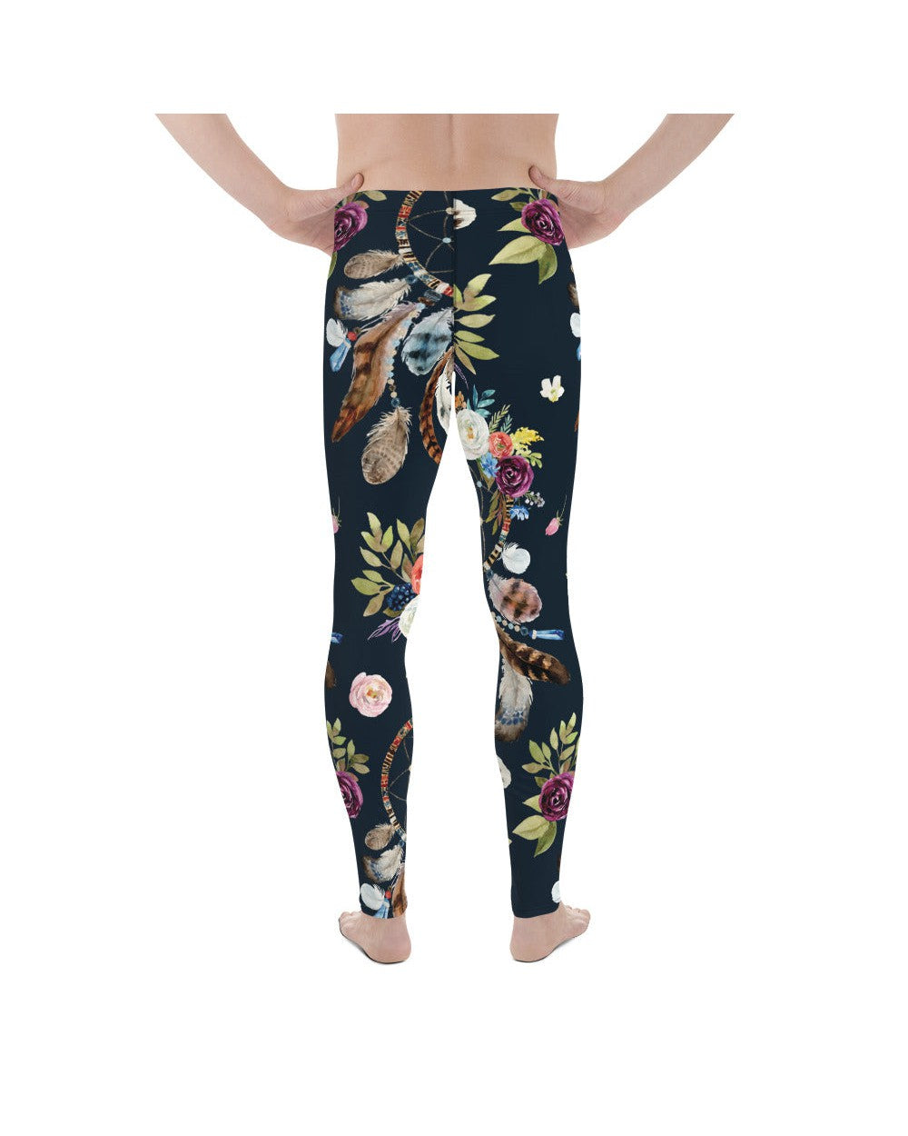 Mens Leggings Boho Dreamcatcher and Flowers Meggings | Gearbunch.com