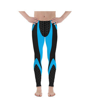 Blue Honeycomb Carbon Meggings Gearbunch Men's Leggings