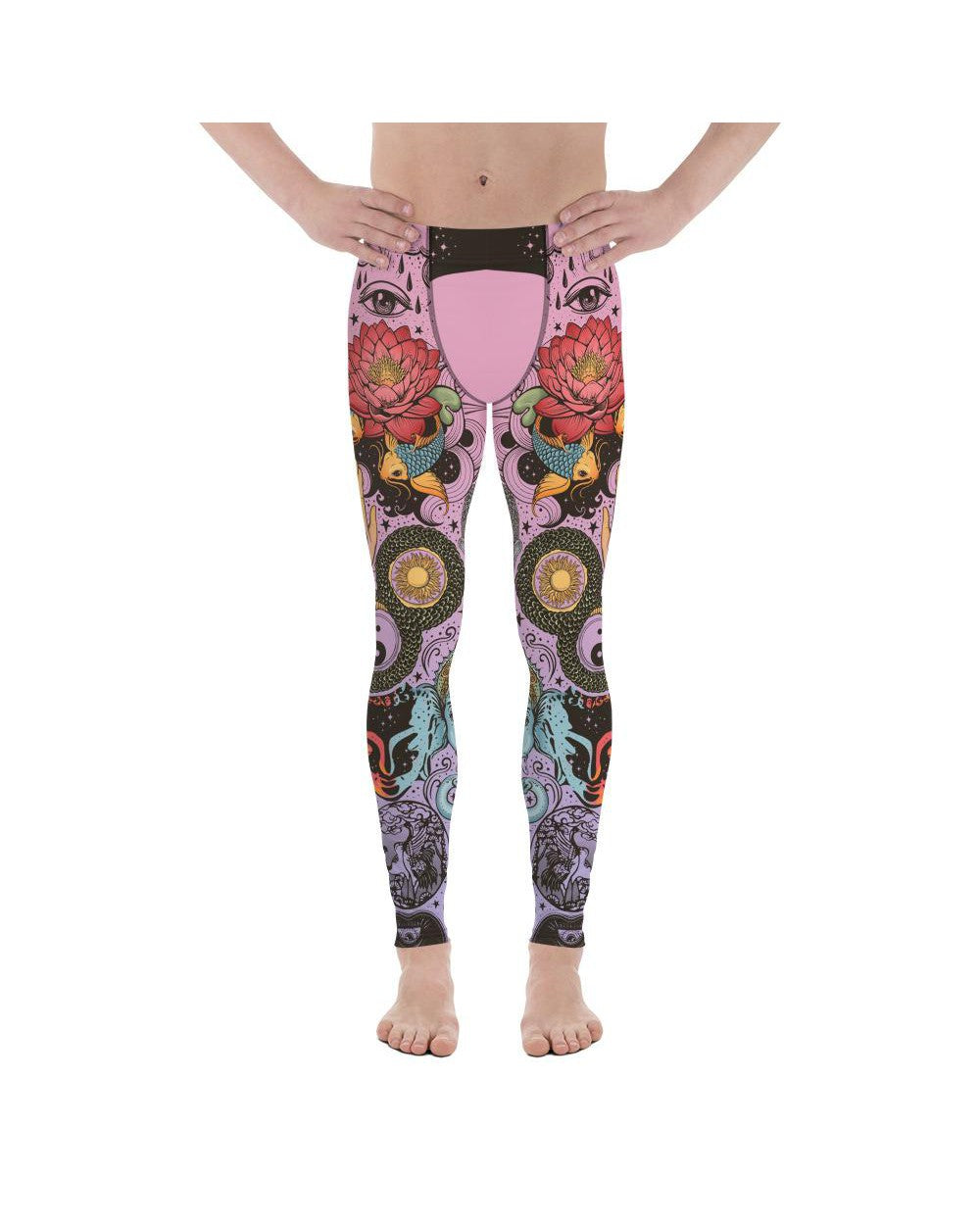 Pink Tattooed Lotus Meggings Gearbunch Men's Leggings