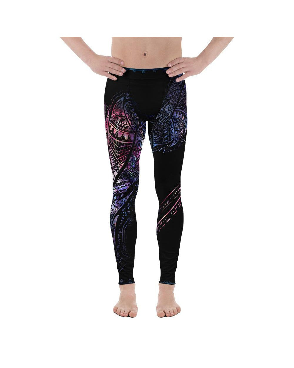 Mens Leggings Workout Mystic Feather Meggings Black | Gearbunch.com