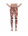 Mens Leggings Workout Brown Camo Meggings Brown/White | Gearbunch.com