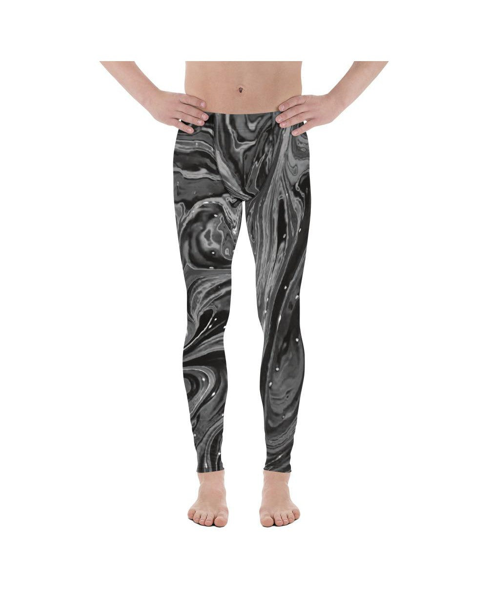 Mens Leggings Workout Grey Swirl Meggings | Gearbunch.com