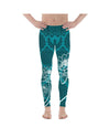 Mens Leggings Workout Cyan Blue Lotus Meggings | Gearbunch.com