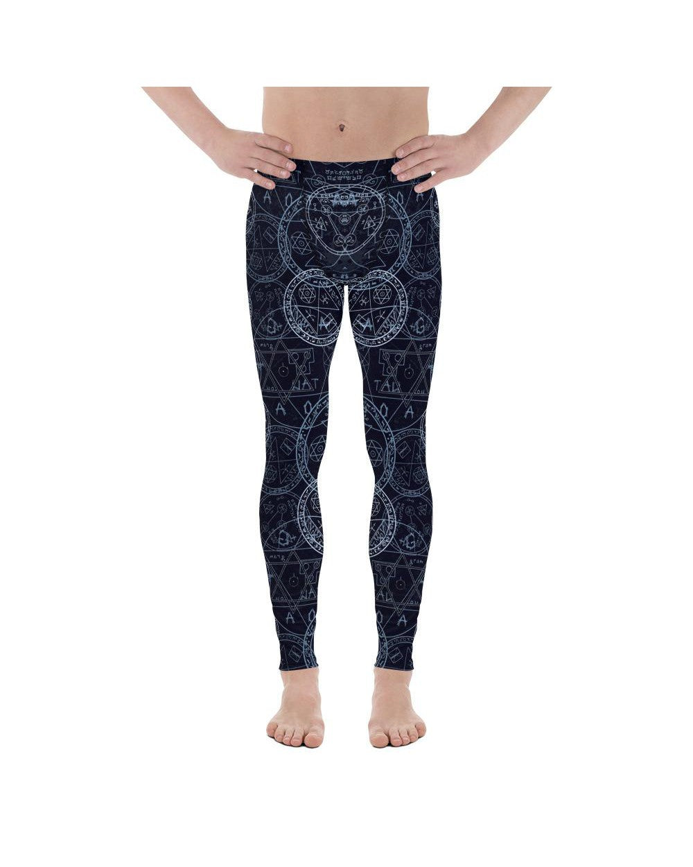 Mens Leggings Workout Witchcraft Meggings Blue/White | Gearbunch.com