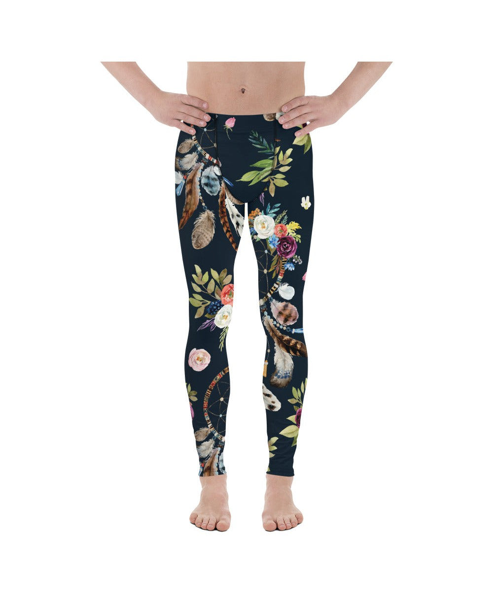 Mens Leggings Boho Dreamcatcher and Flowers Meggings | Gearbunch.com