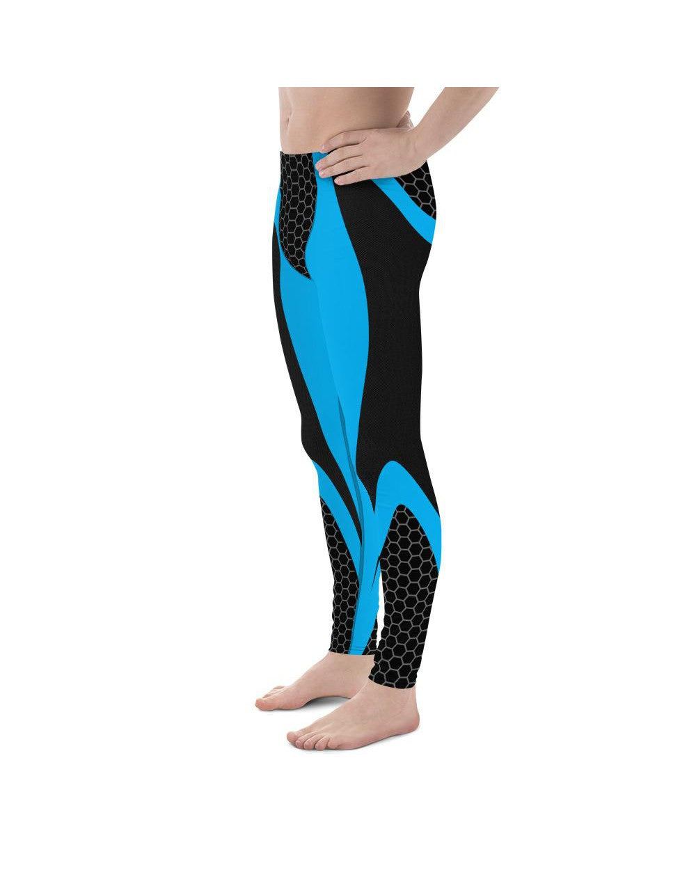 Blue Honeycomb Carbon Meggings Gearbunch Men's Leggings