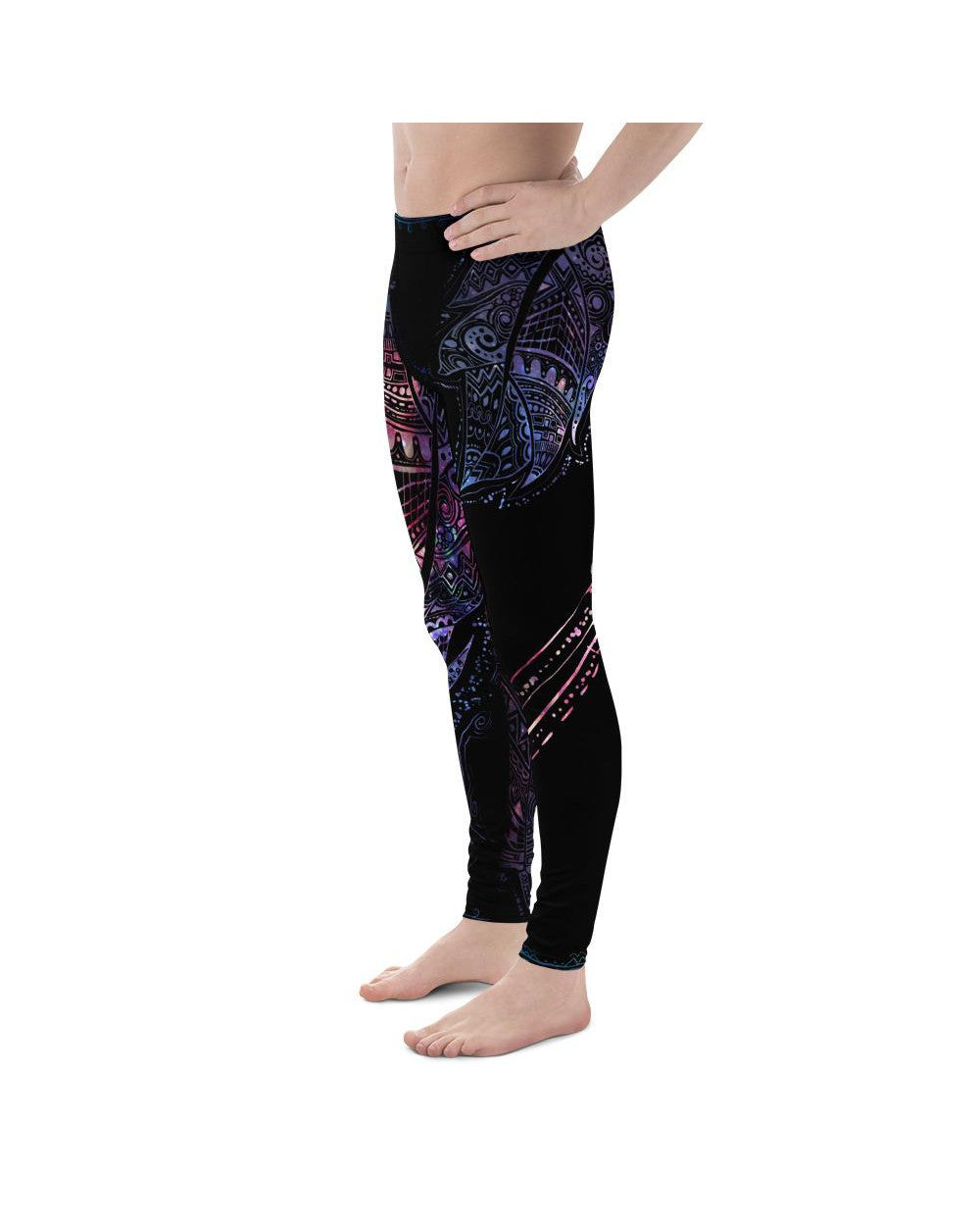 Mens Leggings Workout Mystic Feather Meggings Black | Gearbunch.com