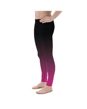 Mens Leggings Workout Ombre Black to Pink Meggings  | Gearbunch.com