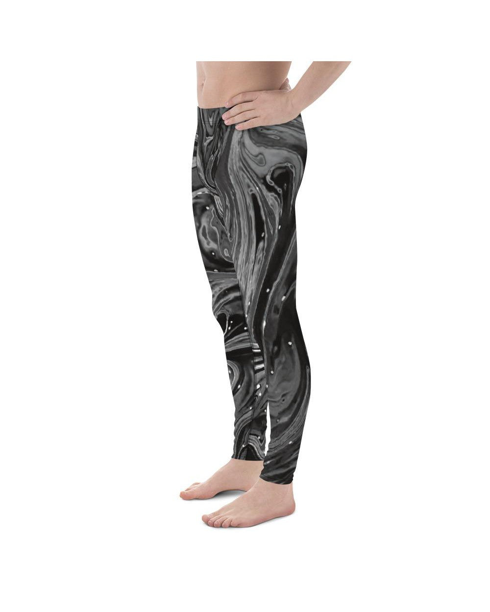 Mens Leggings Workout Grey Swirl Meggings | Gearbunch.com