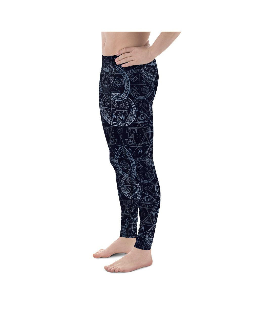 Mens Leggings Workout Witchcraft Meggings Blue/White | Gearbunch.com
