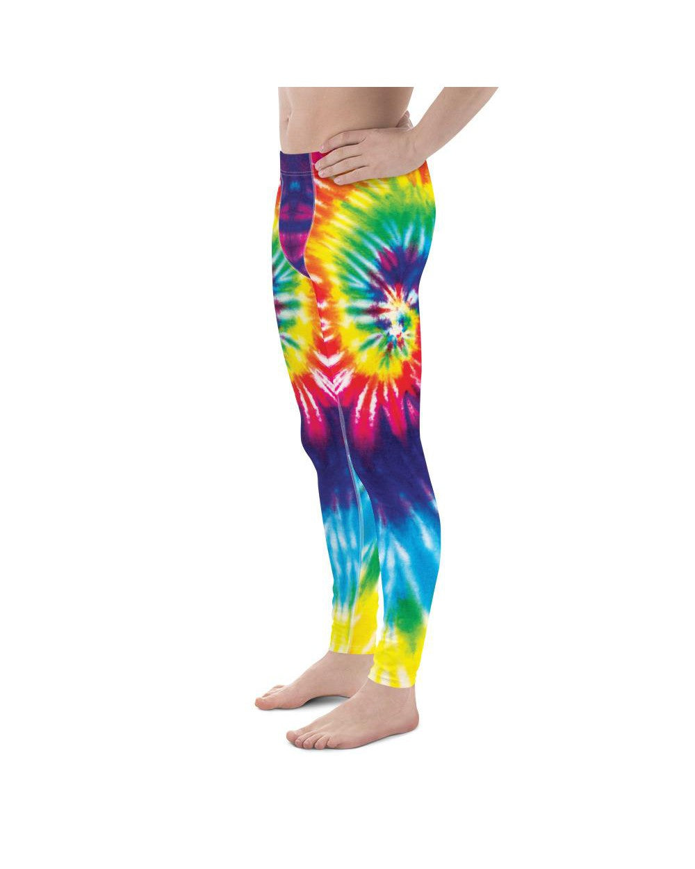 Mens Leggings Workout Tie Dye Swirl Meggings Rainbow | Gearbunch.com