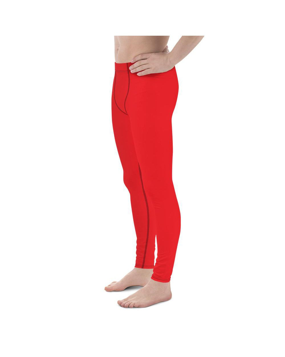 Mens Leggings Workout Solid Hot Red Meggings | Gearbunch.com