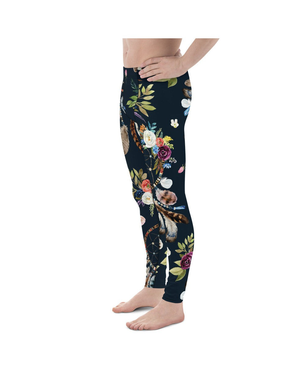 Mens Leggings Boho Dreamcatcher and Flowers Meggings | Gearbunch.com