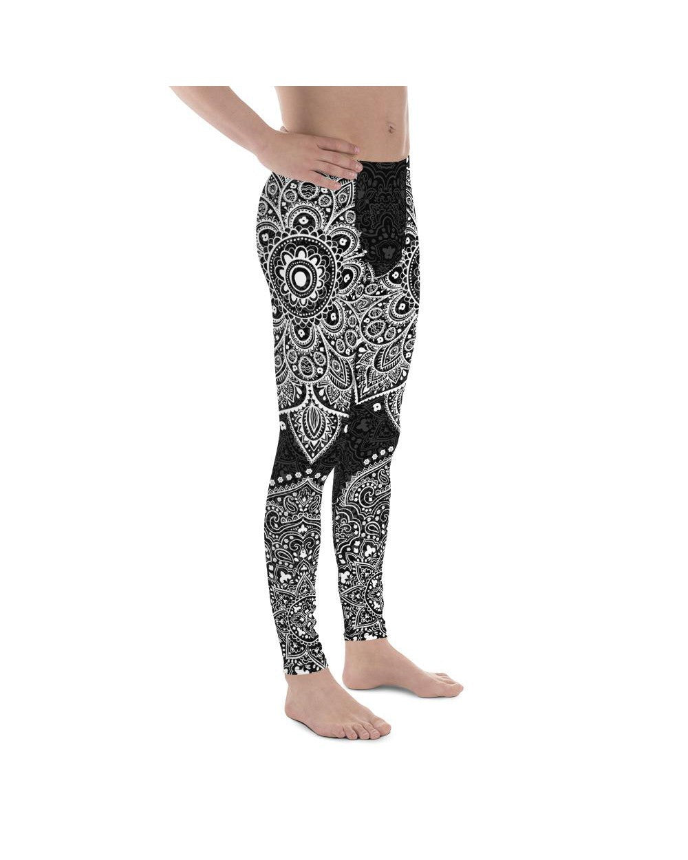 B&W Mandala Meggings Gearbunch Men's Leggings