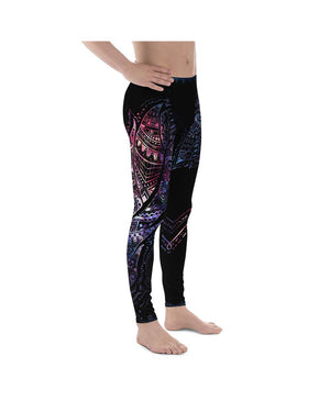 Mens Leggings Workout Mystic Feather Meggings Black | Gearbunch.com